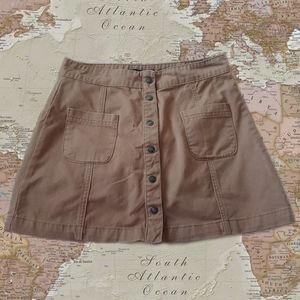 Forever 21 Brown A-Line Buttoned Down Mini Skirt